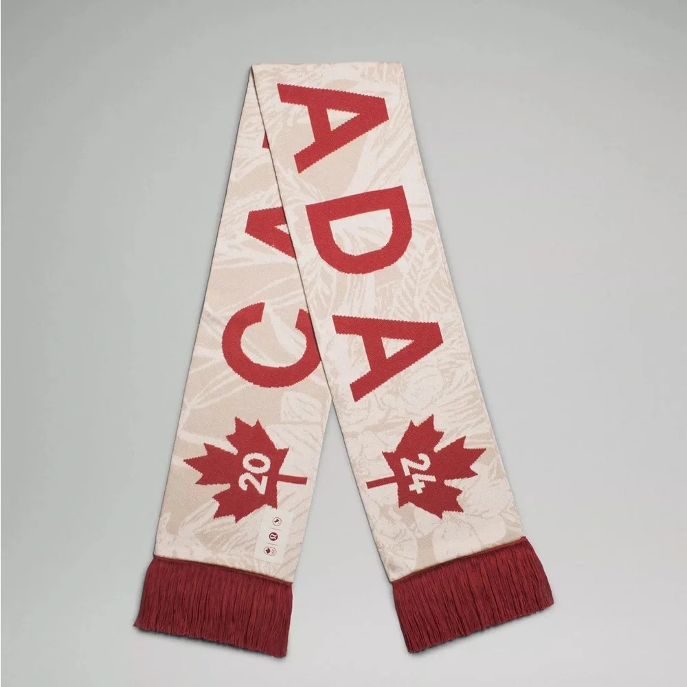 🆕🇨🇦 Lululemon Team Canada Olympic Future Legacy Scarf Mojave Tan Beech White